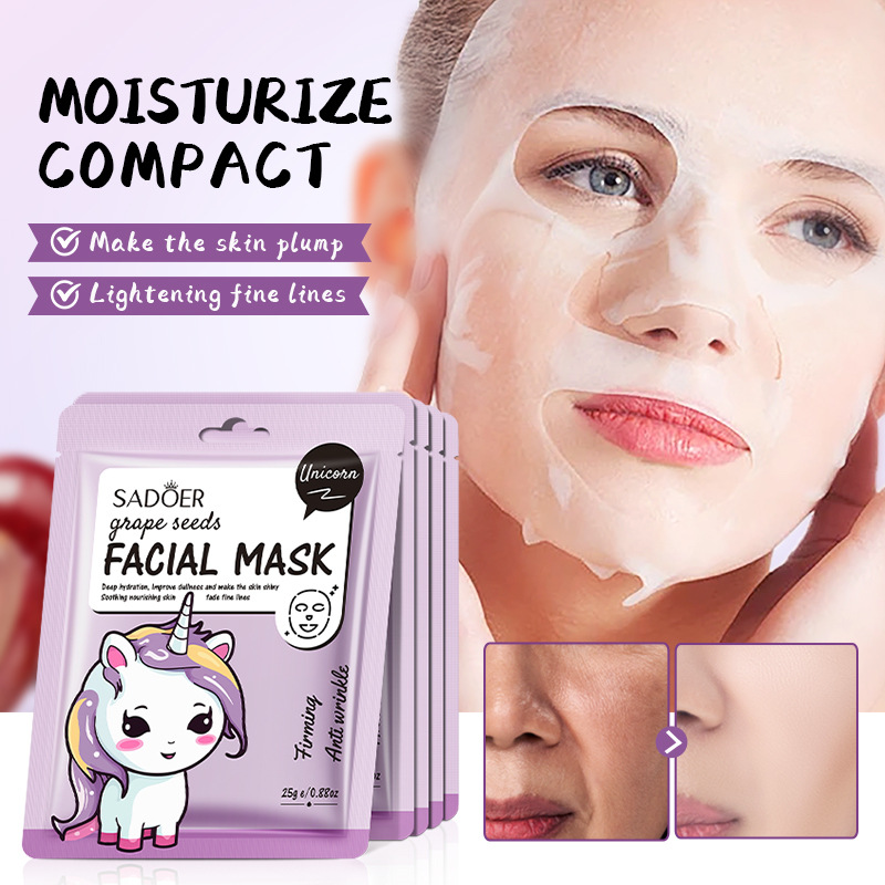 Cross-border wholesale of SADOER cute animal blueberry Soothing Hydrating Facial mask in English Item Picture