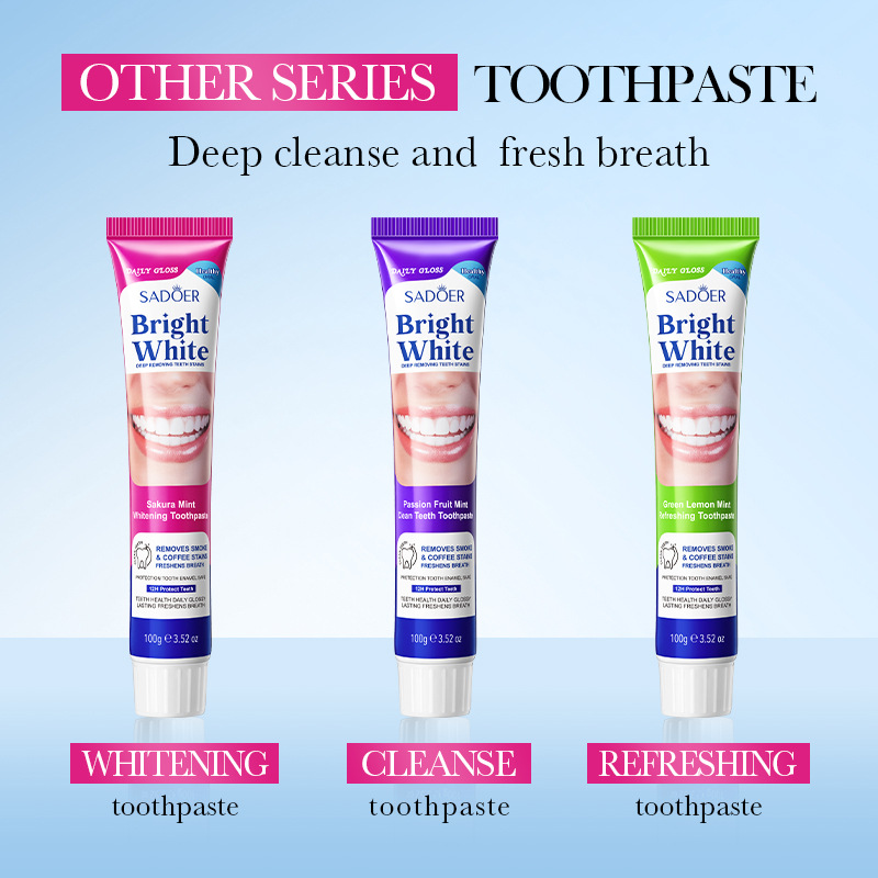 SADOER cherry Blossom Mint Whitening Toothpaste for teeth cleaning and oral toothpaste cross-border export wholesale full figure