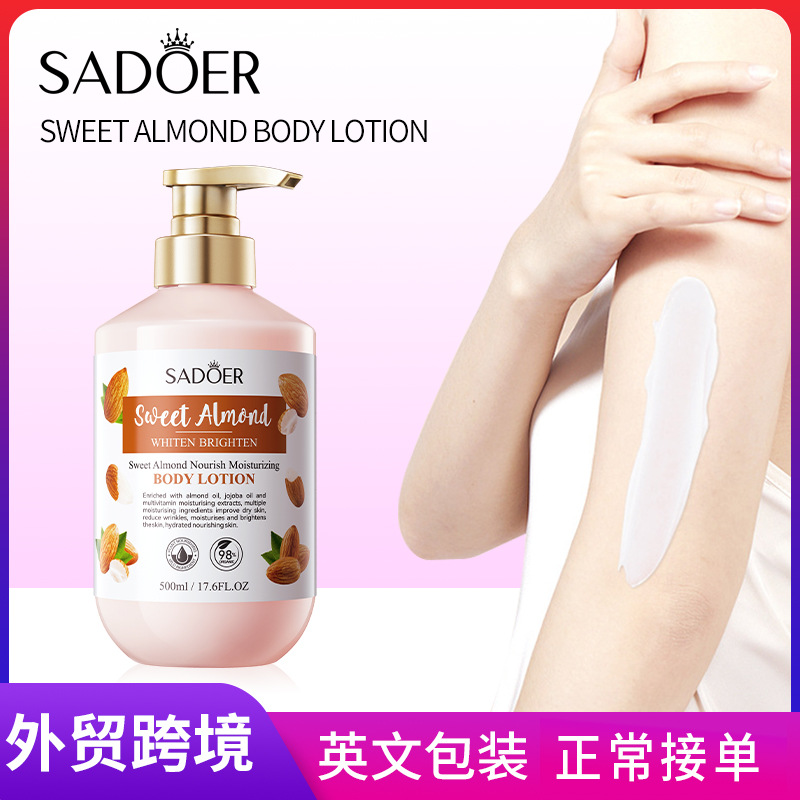 Full English SADOER Sweet Almond Moisturizing Body Lotion and Hydrating Body Lotion cross-border export wholesale full figure
