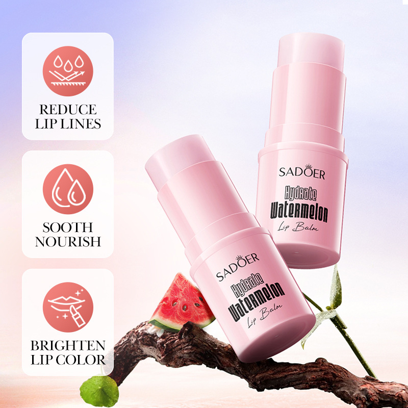 SADOER Niacinamide Hydrating and Nourishing Watermelon Lip Balm for autumn and winter cross-border export wholesale Specification drawing
