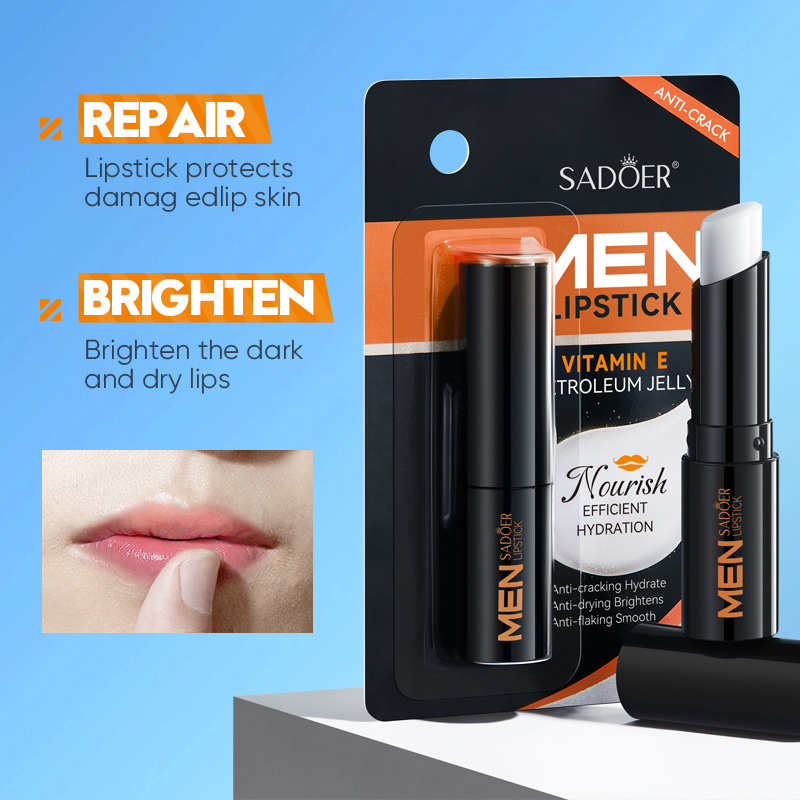 All-english SADOER men's Horn Carp Vaseline Lipstick for autumn and winter to improve dryness, cross-border wholesale Application Scenario