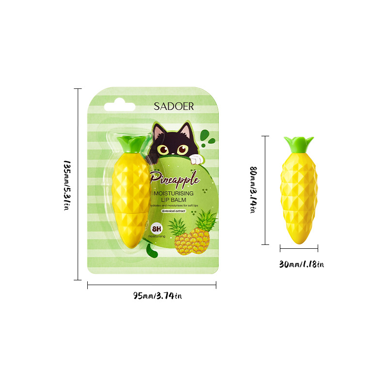 All-english SADOER Pineapple Lip balm for autumn and winter moisturizing and nourishing lip balm cross-border export wholesale Item Picture