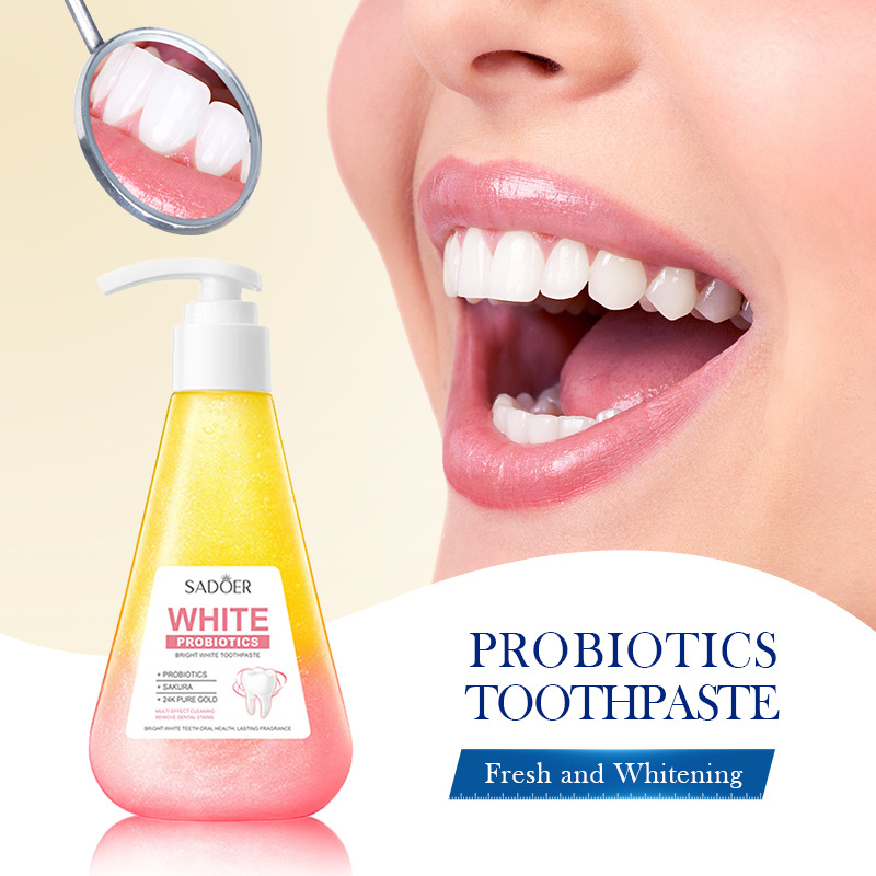 SADOER Probiotic Whitening and Refreshing Toothpaste in English cleans teeth and keeps the mouth fresh. Cross-border export wholesale details Picture
