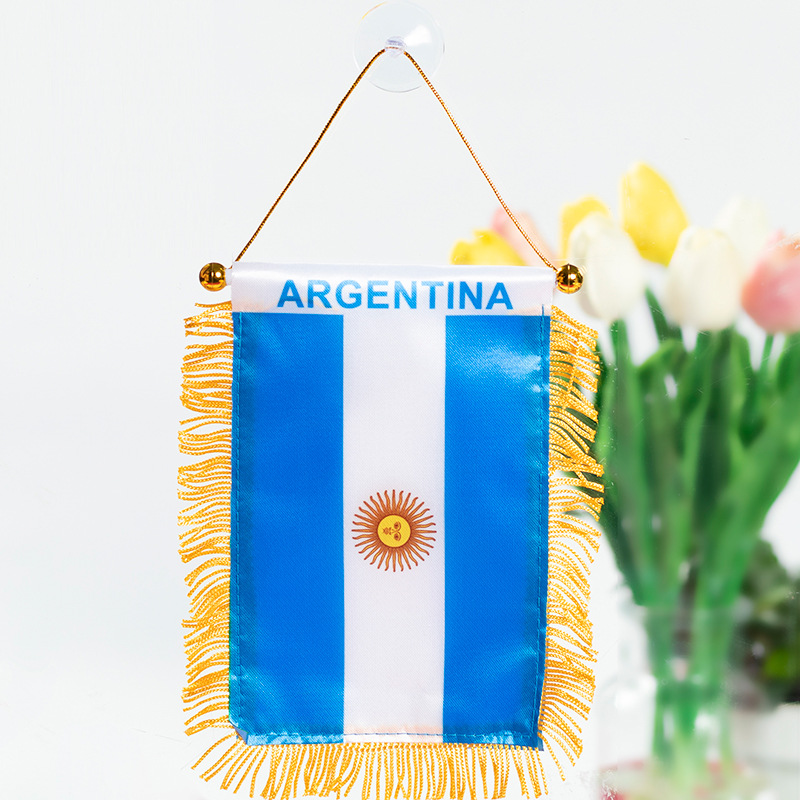 The Chuangdong flag, the national flag of the fans of the World Cup in the United States, Canada and Mexico, the Siding flag, the car rearview mirror suction cup pendant, the tassel mini small flag pic 20