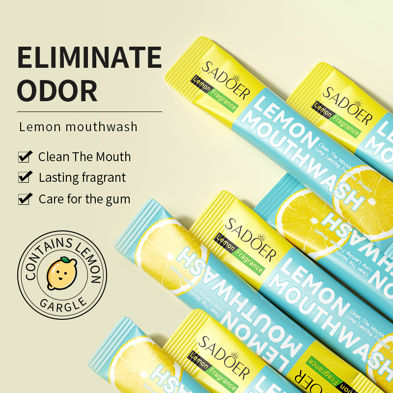All-english SADOER peach mouthwash for refreshing oral care, one-time cross-border export wholesale Specification drawing