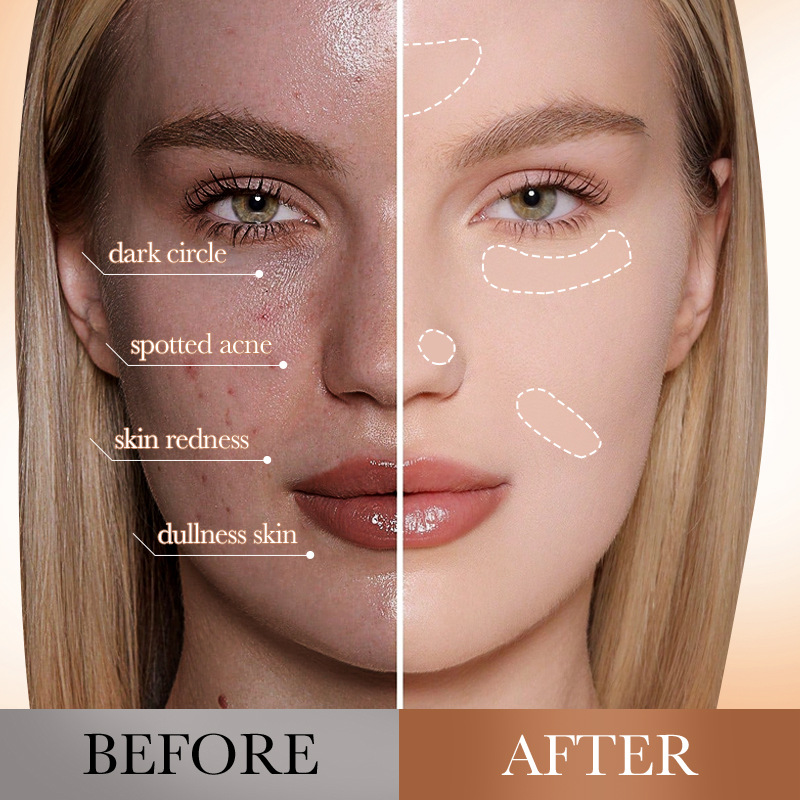 Cross-border export wholesale of all-English SADOER powder Cushion, smooth and flawless BB Cream 2-in-1 concealer Foundation liquid Item Picture
