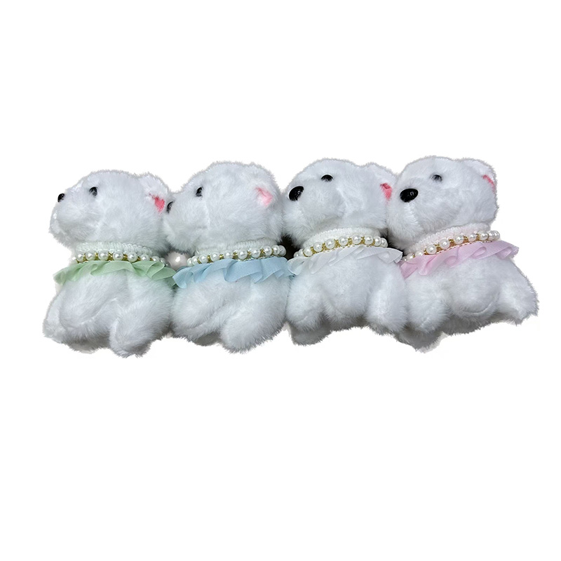 Pearl lace dog plush toys, animal series, anthropomorphic creative dolls, cartoon accessories, plush figurines, keychains, cloth dolls, cute decorations, gifts, claw machine factory direct sales Item Picture