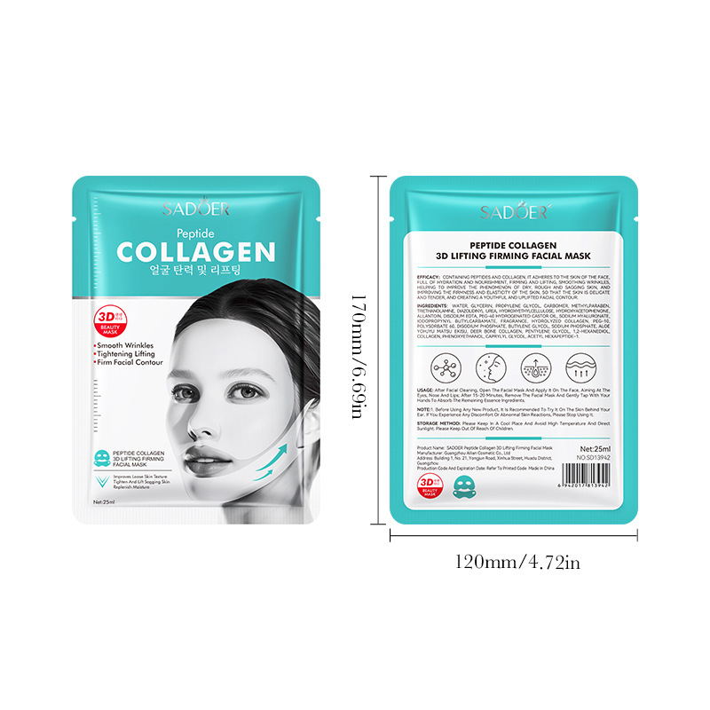 Cross-border wholesale of all-English SADOER Peptide Collagen 3D Lifting and Firming Mask, Hydrating and Moisturizing Mask Item Picture