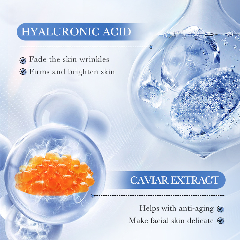 Cross-border export wholesale of all-English SADOER caviar hyaluronic Acid Anti-wrinkle Repair Moisturizing Set Specification drawing