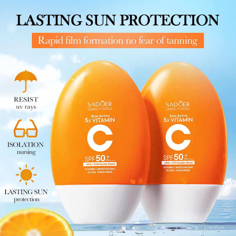All-english SADOER Vitamin C Moisturizing and Radiant Sunscreen UV Protection sunscreen Cross-border export wholesale details Picture