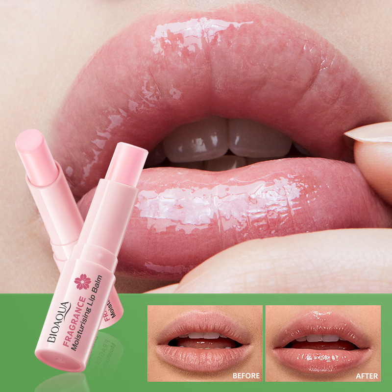 All-english BIOAOUA Cherry Blossom Scented Moisturizing Lipstick Autumn and Winter Anti-Cracking Lipstick Cross-border export wholesale Item Picture