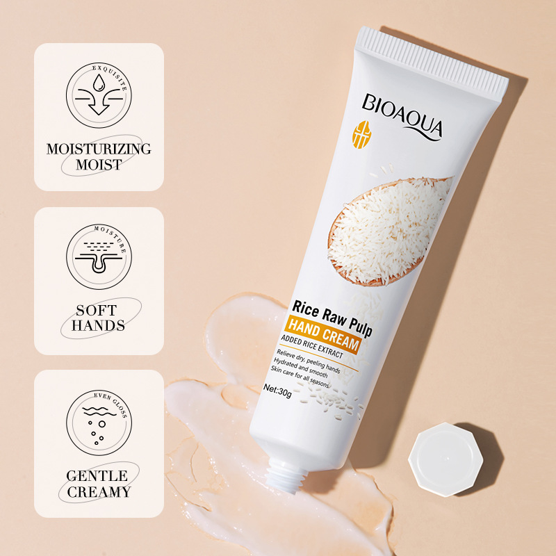 BIOAOUA Boquanya Rice Puree Hand Cream Moisturizing and Anti-Cracking Hand Cream Cross-border export wholesale details Picture