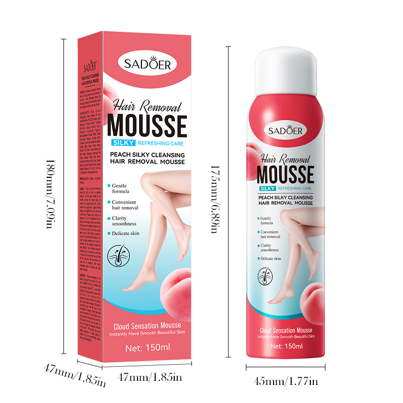 Cross-border export wholesale of SADOER Peach Smooth and Penetrating Hair Removal Mousse in aluminum box Item Picture