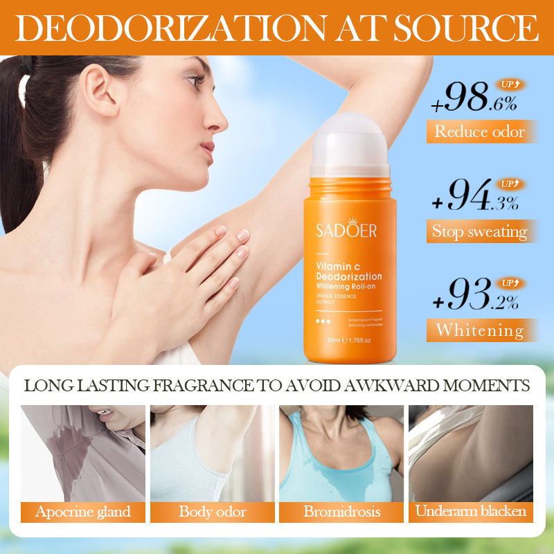 Cross-border wholesale of SADOER Vitamin C underarm Whitening, Brightening, Antiperspirant and Body Fragrance Rolling Balls in English Specification drawing