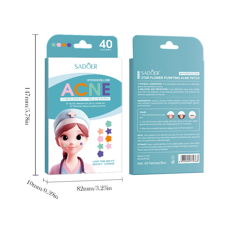 SADOER star flower-shaped acne patches 40 patches, student acne removal patches, cross-border export wholesale Item Picture