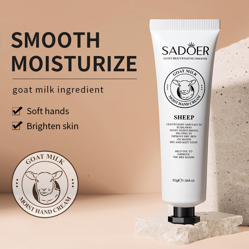 SADOER goat Milk Moisturizing Hand Cream in full English, hydrating, soft, smooth and lustrous, cross-border export wholesale details Picture