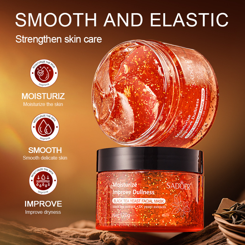 Cross-border export wholesale of SADOER black tea Yeast Mask for hydrating, moisturizing and nourishing the skin details Picture