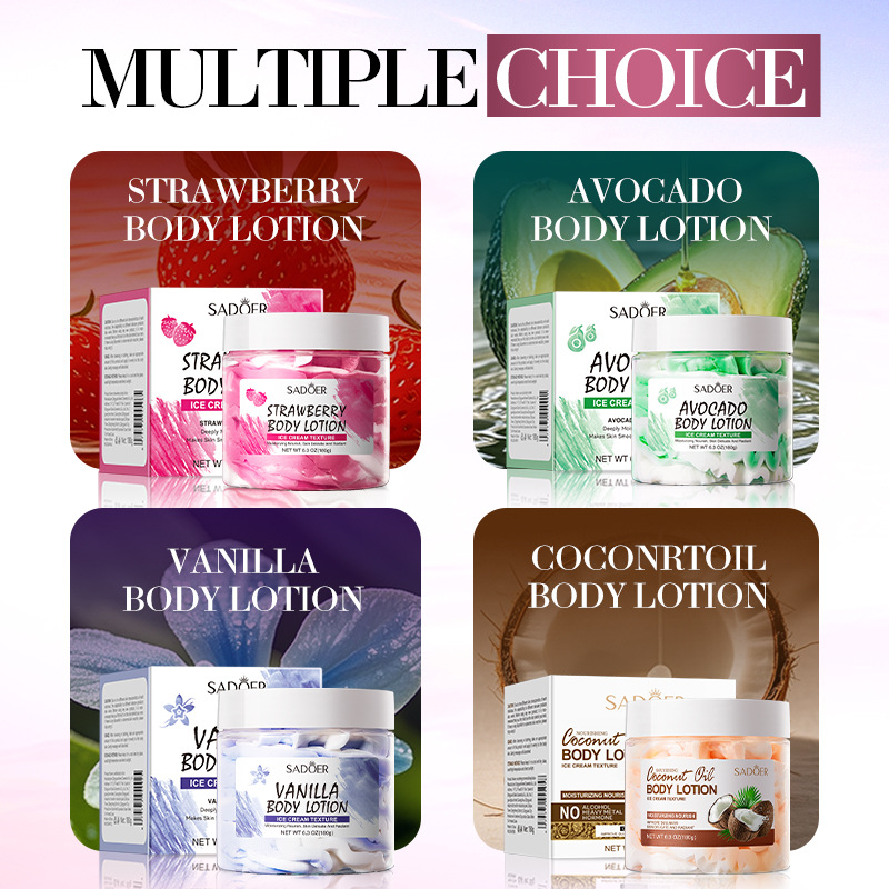 SADOER Strawberry Body Lotion for autumn and winter moisturizing, nourishing and hydrating cross-border export wholesale full figure