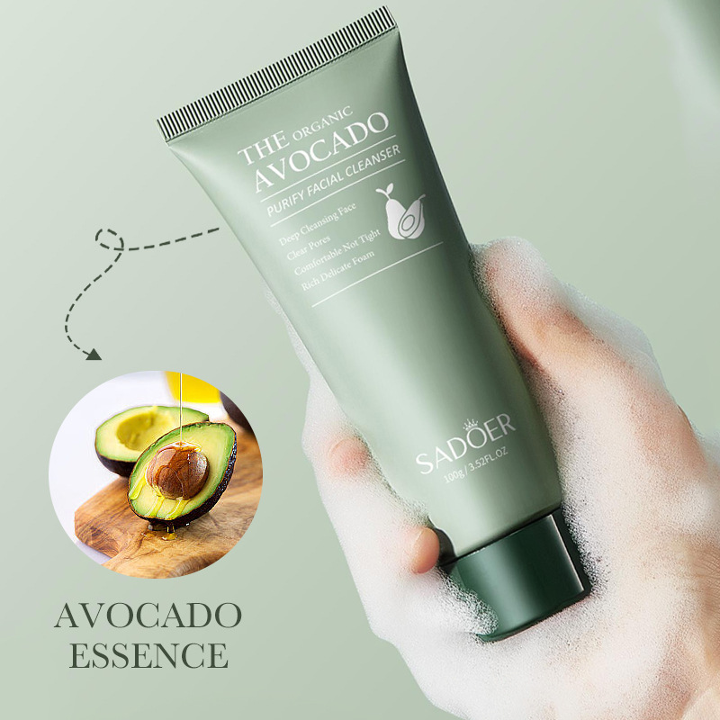 Cross-border wholesale of all-English SADOER organic avocado Cleansing Facial cleanser Item Picture