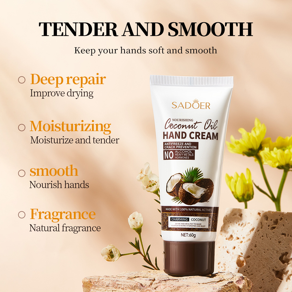 SADOER Coconut Moisturizing Hand Cream, hydrating and hydrating hand cream, autumn and winter anti-cracking cross-border export wholesale Specification drawing