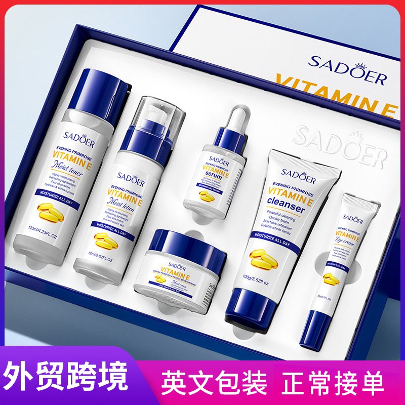 Cross-border export wholesale of SADOER Evening primrose Vitamin E High Moisturizing and Hydrating six-piece set full figure