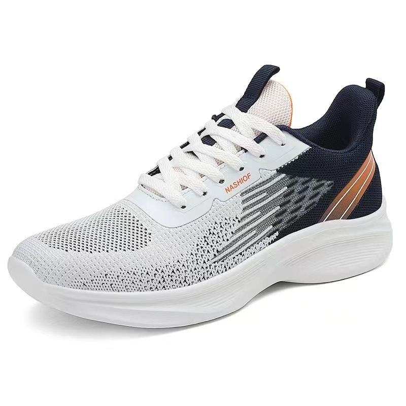 Spring/Summer 2024 Cross-border woven breathable mesh shoes for men, thick-soled lightweight shock-absorbing sports shoes, men's shoes wholesale in stock Item Picture