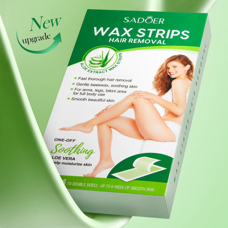 Cross-border wholesale of SADOER aloe Vera Gentle Soothing Double-sided hair removal wax Paper and body hair removal cream Item Picture