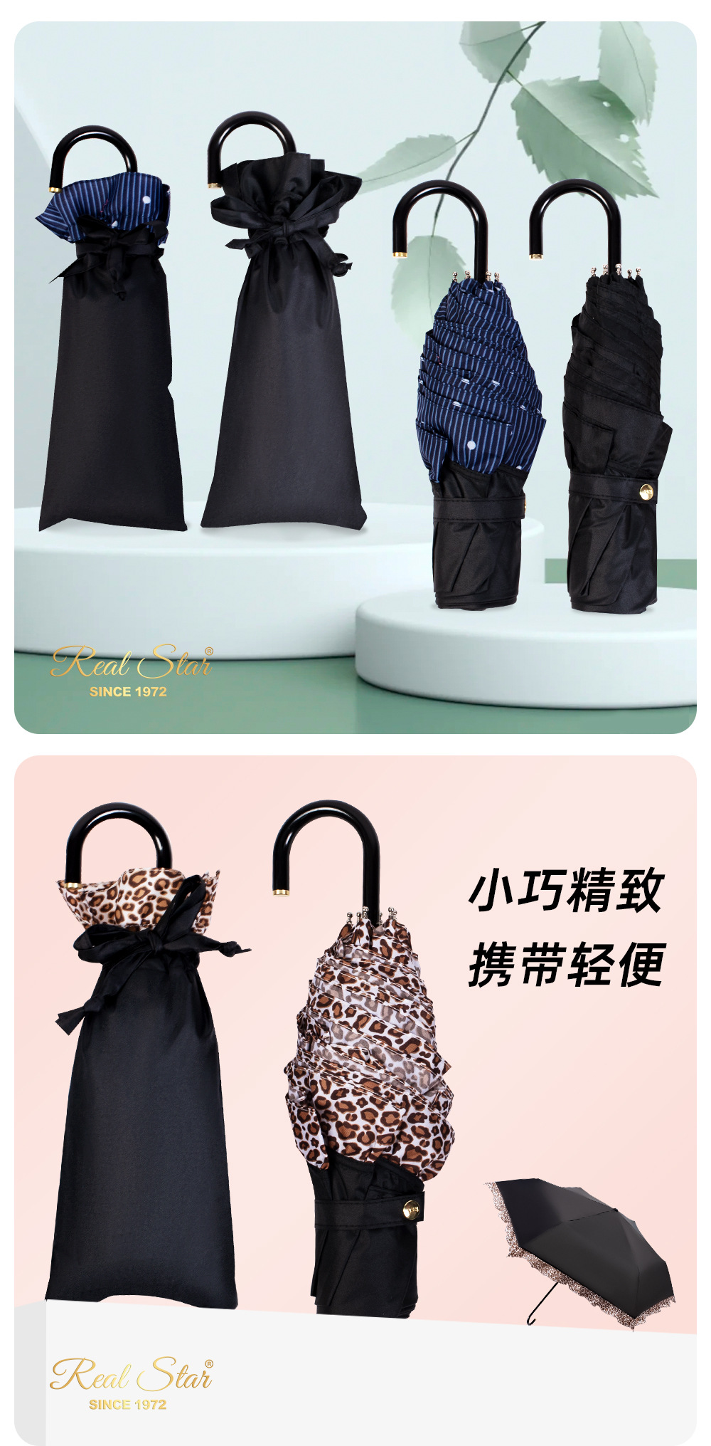 Wholesale of Xingbao Umbrella 3195 Japanese skirted umbrella, black rubber UV-resistant umbrella, three-fold umbrella, small curved hook handle all-weather umbrella pic 7