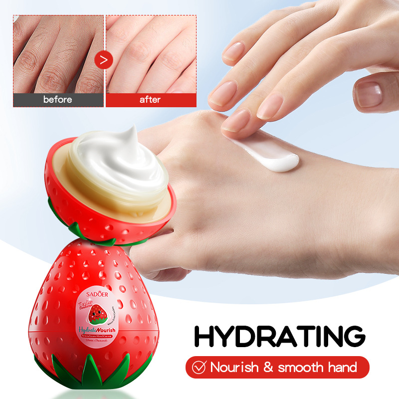 Cross-border export wholesale of SADOER Strawberry Vitamin e Hydrating Nourishing Hand Cream and Moisturizing Hand Cream details Picture