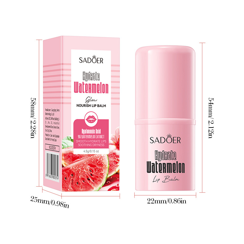 SADOER Niacinamide Hydrating and Nourishing Watermelon Lip Balm for autumn and winter cross-border export wholesale Item Picture