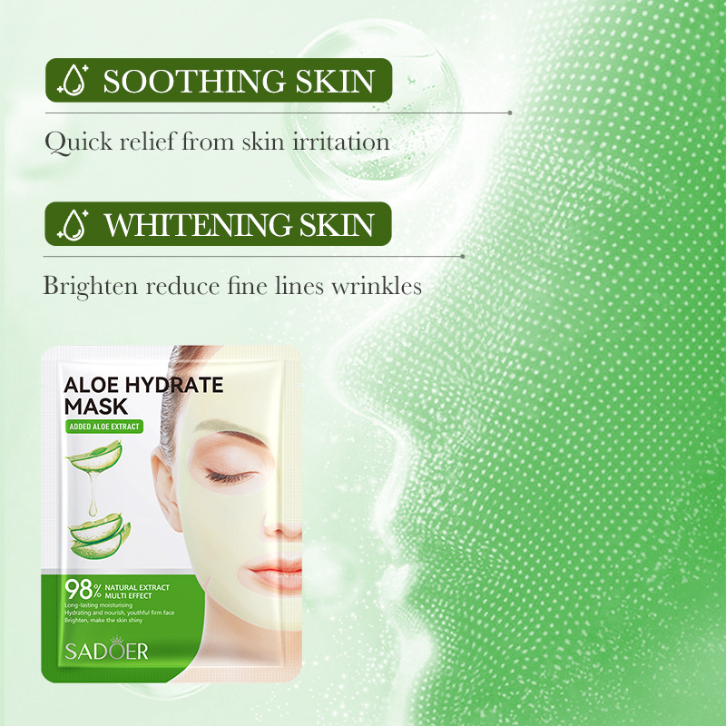 Cross-border export wholesale of SADOER Aloe Vera Moisturizing and Nourishing Mask, hydrating and skin-softening Mask Patch Application Scenario