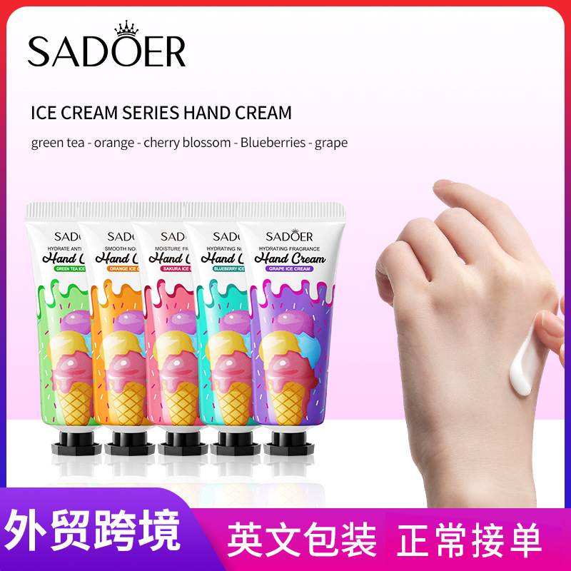 SADOER Green Tea Ice Cream Hydrating Hand Cream for autumn and winter cross-border export wholesale full figure