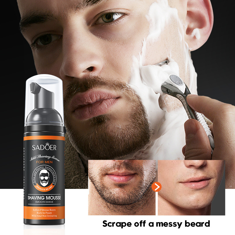 All-english SADOER men's shaving mousse, soft and beard softening men's shaving cream, cross-border export wholesale Application Scenario