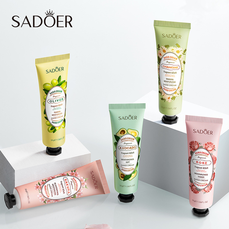 SADOER Flower and Fruit Hand Cream Set in Full English, hydrating and moisturizing, autumn and winter hand cream cross-border export wholesale details Picture