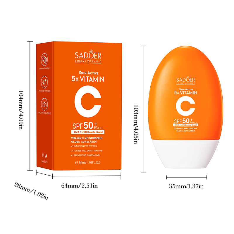 All-english SADOER Vitamin C Moisturizing and Radiant Sunscreen UV Protection sunscreen Cross-border export wholesale Item Picture