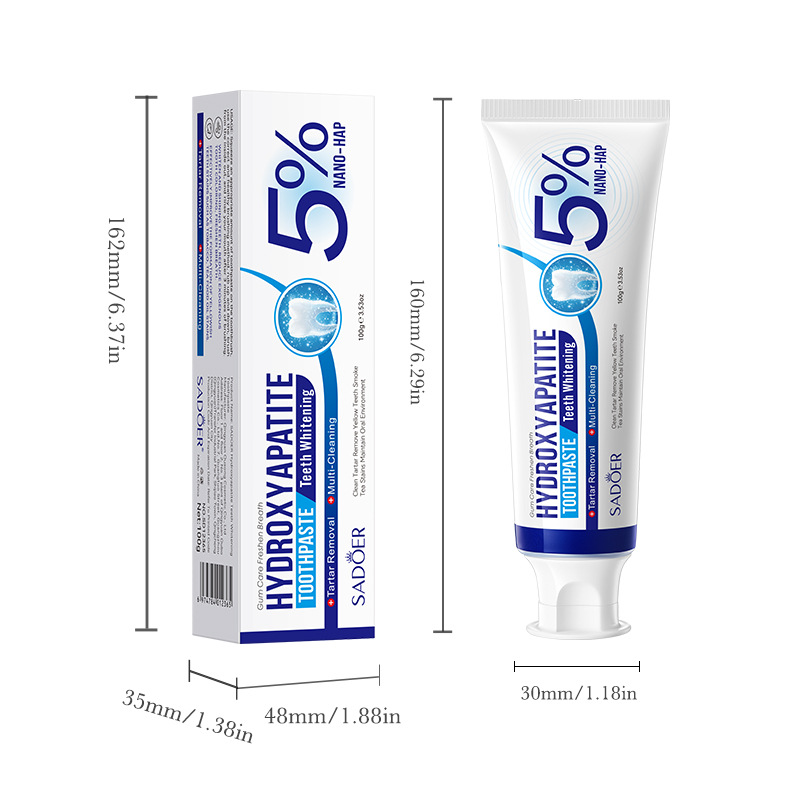 Cross-border wholesale of SADOER hydroxyapatite toothpaste, whitening toothpaste, cleaning and gum protection toothpaste in English Item Picture