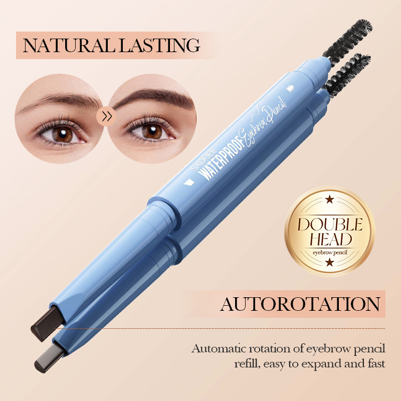 All-english SADOER waterproof eyebrow pencil (dark brown), natural setting, waterproof and anti-smudging eyebrow brush, cross-border export Application Scenario