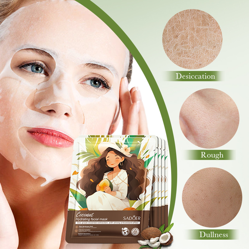 All-english SADOER coconut Moisturizing Mask for hydrating, moisturizing and nourishing the skin cross-border export wholesale details Picture