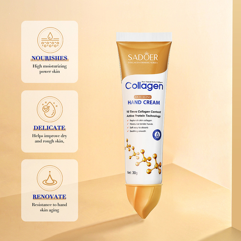 SADOER Bone Collagen Anti-wrinkle Hand Cream in full English, moisturizing and softening the skin, preventing dryness and cracking, autumn and winter hand cream cross-border wholesale Specification drawing