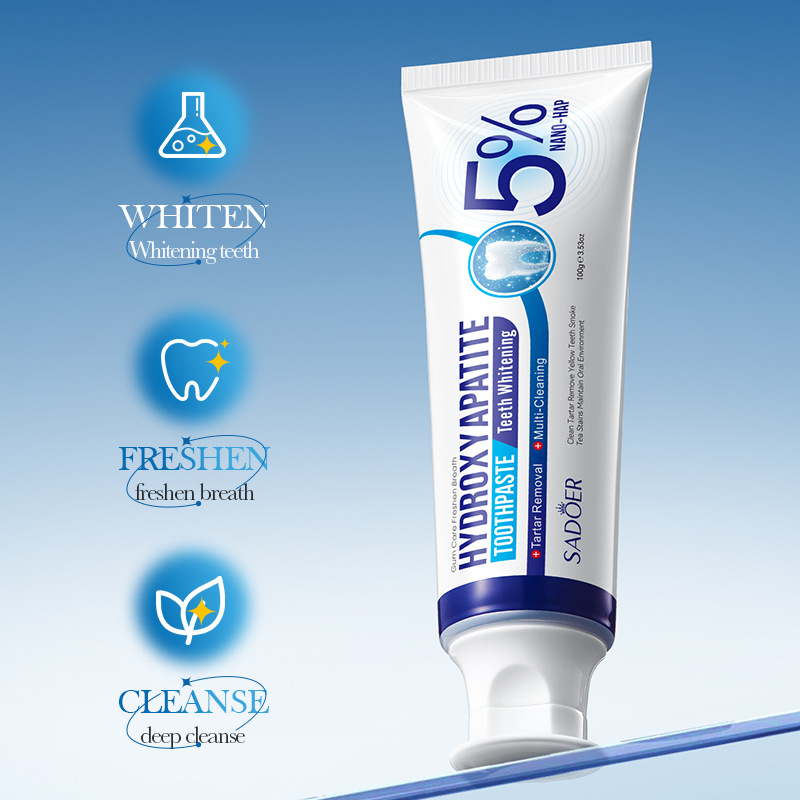 Cross-border wholesale of SADOER hydroxyapatite toothpaste, whitening toothpaste, cleaning and gum protection toothpaste in English details Picture
