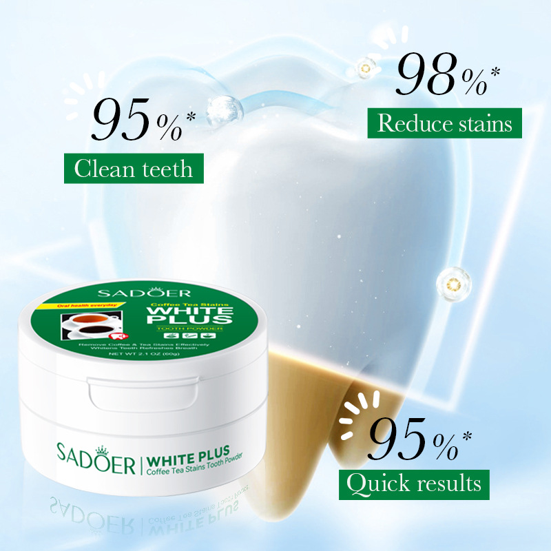 Cross-border wholesale of SADOER coffee and tea stain removal whitening tooth powder and oral toothpaste in English Item Picture