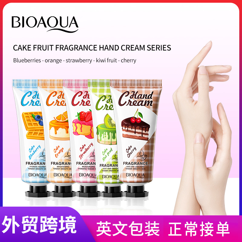 All-english Boquanya Strawberry Cake Fragrance Moisturizing Hand Cream Autumn and winter Hand Cream Cross-border export wholesale full figure