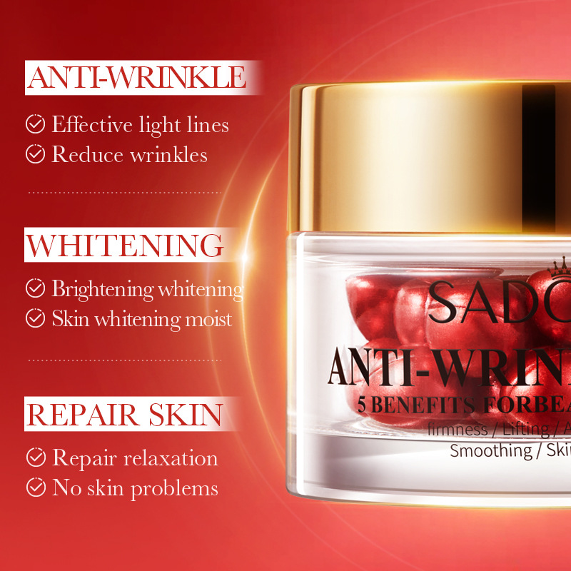 All-english SADOER Anti-Wrinkle Pills, Anti-wrinkle Essence Oil, Fine Moisturizing and rejuvenating Essence Liquid, cross-border export wholesale Specification drawing