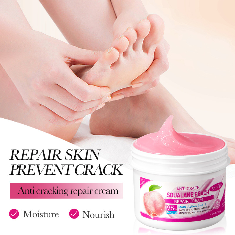 Cross-border export wholesale of SADOER anti-cracking squalane peach foot cream, foot cream and hand cream details Picture