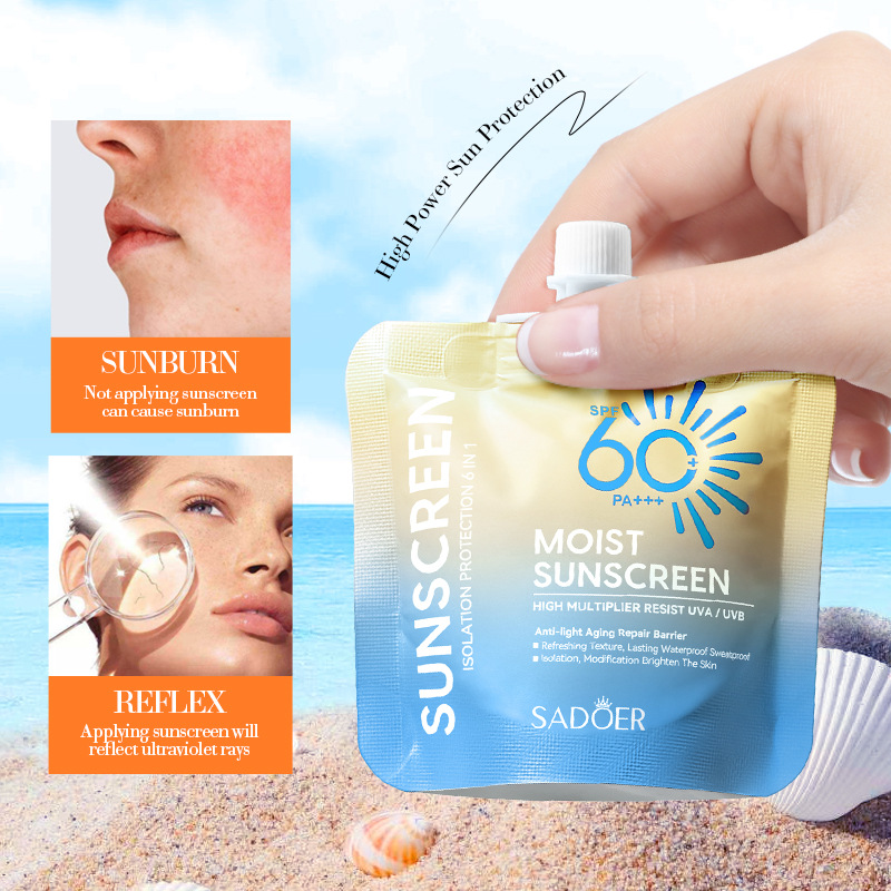 Cross-border export wholesale of SADOER high-power sunscreen, isolation cream and UV protection sunscreen lotion in full English Application Scenario