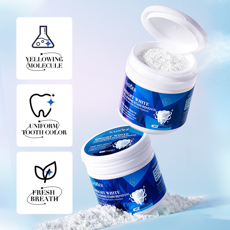 All-english SADOER Brightening Teeth Powder, deep oral cleaning teeth powder, whitening teeth powder, cross-border export wholesale Specification drawing