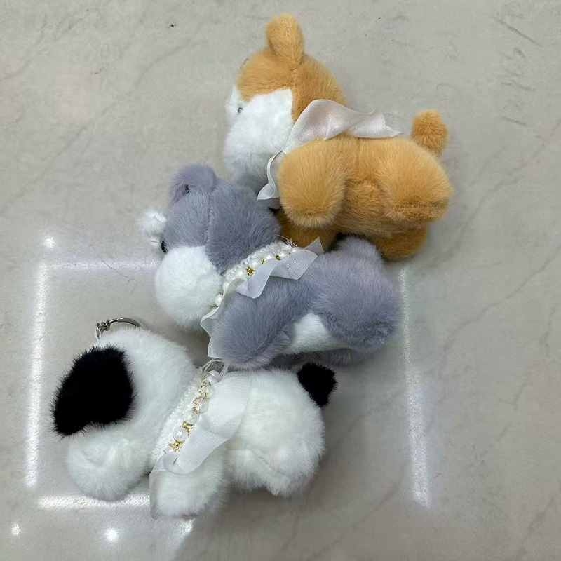 Pearl Schnauzer plush toys, dog animal personification creative dolls, cartoon accessories, plush figurines, keychains, cloth dolls, cute decorations, gifts, claw machine factory direct sales details Picture
