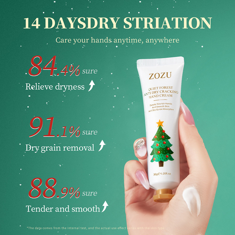 All-english ZOZU Refreshing and Moisturizing Christmas Hand Cream Set for portable autumn and winter moisturizing cross-border export wholesale details Picture