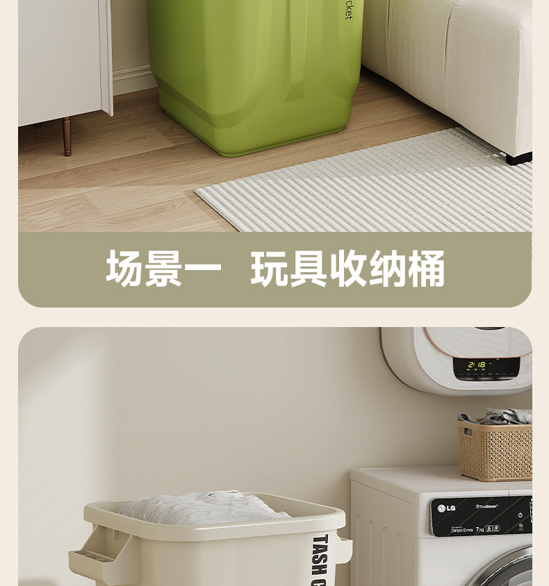 D47-7012 Small kitchen trash can, large capacity, high-end model, uncovered portable sanitary bucket for catering, kitchen waste trash can detail image 9