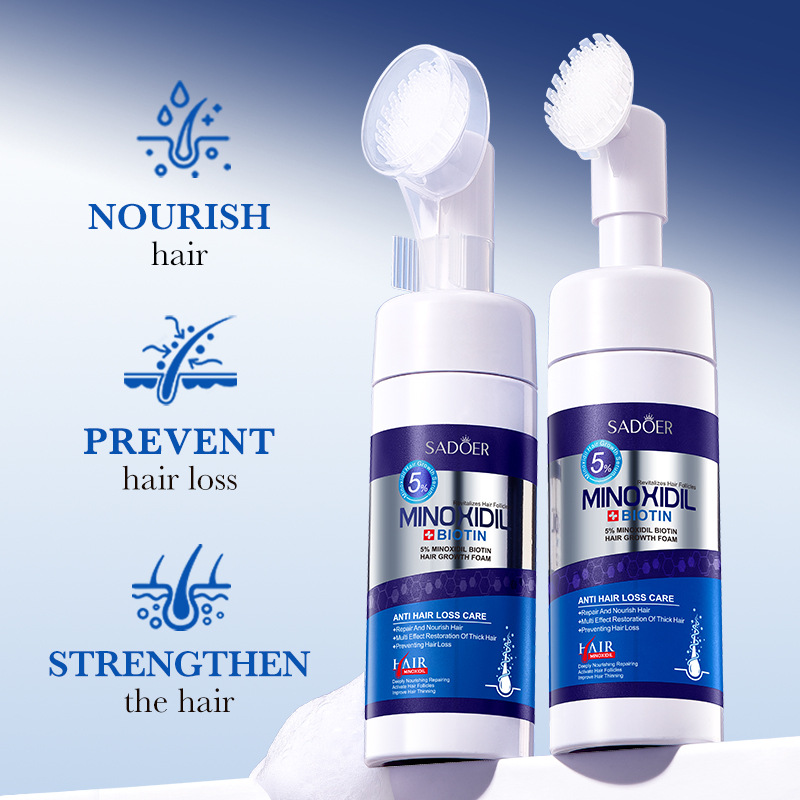 Cross-border export wholesale of SADoer 5% Minoxidil Biotin Hair Growth Foam Conditioner in English details Picture